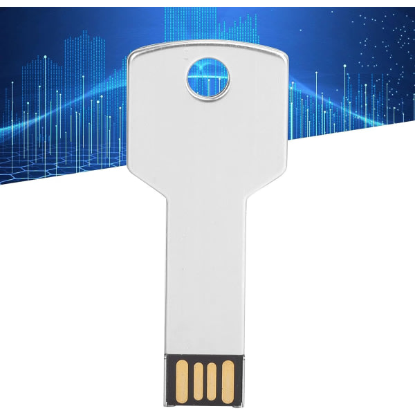 Galaxy Bärbar Mini-Metall Nyckelformad USB-minne med Stor Kapacitet (Silver, 16 GB) 1 st 16GB