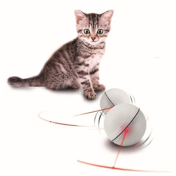 Elektrisk laser leketøy for katter, LED-lysende tilfeldig ball USB-lading Laser morsom kattball (blå)