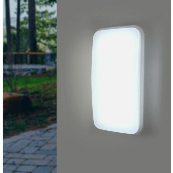 20W rektangulær LED-vegglampe IP65 - kald hvit 6000K - 8000K -