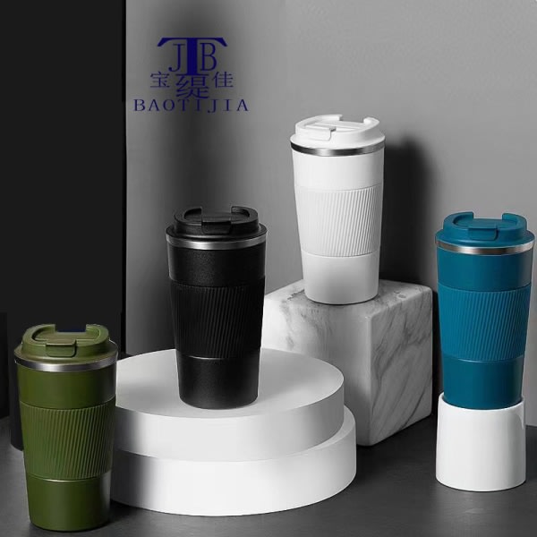 Resemuggar, isolerad kaffekopp med läckagesäkert lock - Återanvändbara kaffekoppar Travel (blå, 380 ml)