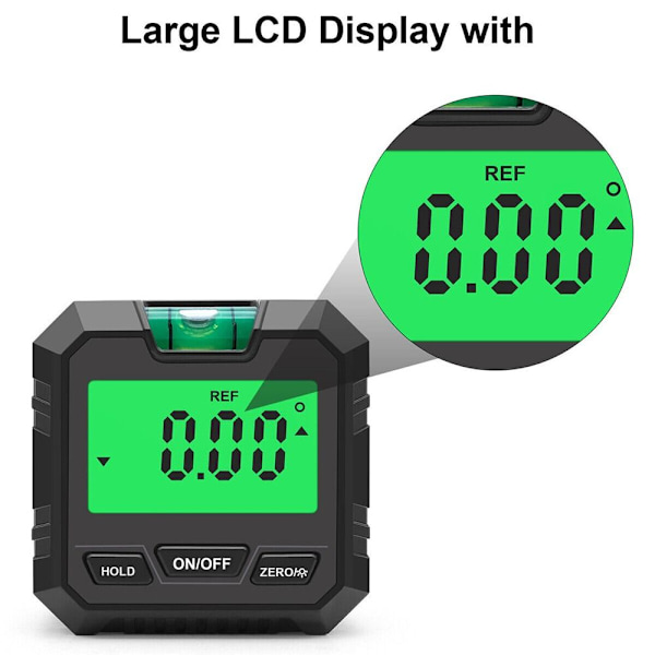 Bärbar LCD Magnetisk Gradvinkelmätare Vattenpass Digital Vinkelmätare Inclinometer för Bilreparation Red No Soak Water