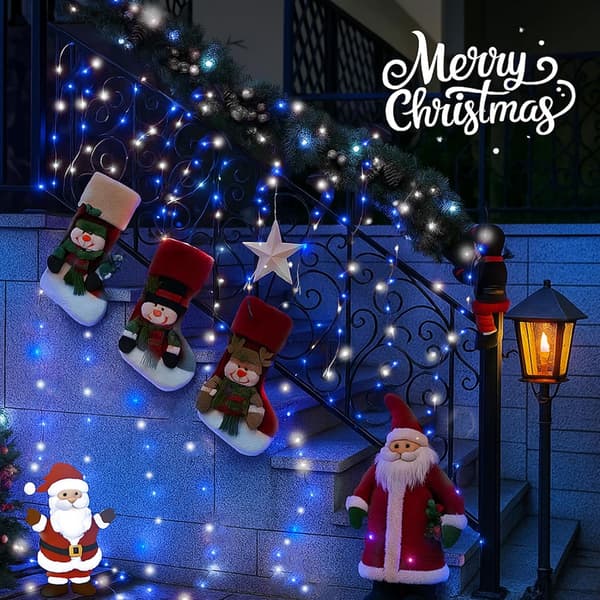2-pack Halloween Solar Lights Outdoor, Suitable for Outdoor Use, 39.4ft 100-LED Solar Waterproof String Lights, Copper Wire, 8 Modes