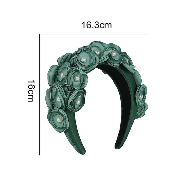Personlig design blomsterhårbånd elegant damehodebånd, hodeplaggtilbehør for kvinner og jenter grønt green green
