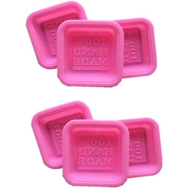 Galaxy 6-pack DIY handgjorda fyrkantiga former for tvåltillverkning Verktyg for tårtdekorering (rosa)