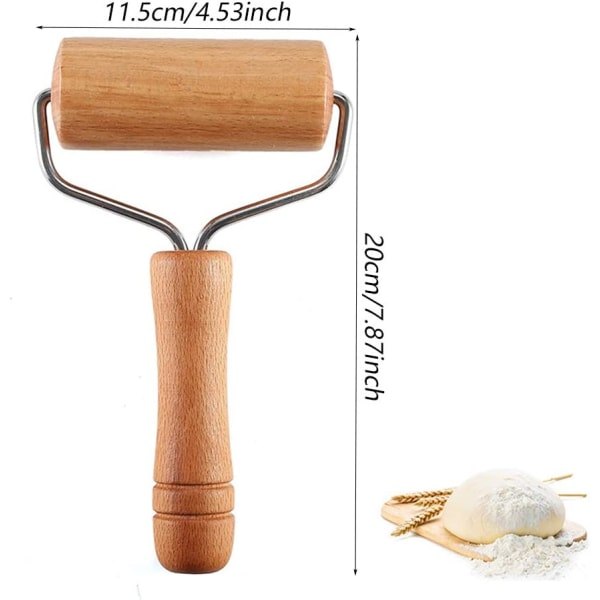 T-formet kjevle Kavel Profesjonell massiv bokstre non-stick belagt deigrulle for fondant, pizza, kake, pasta og smørdeig