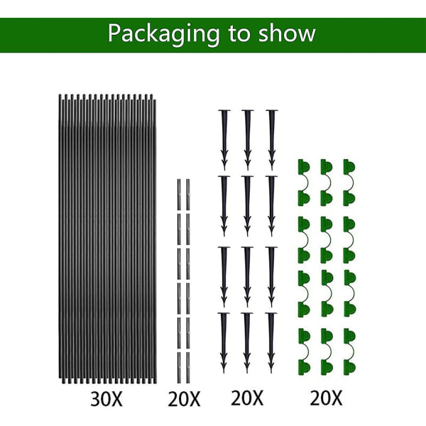 Hagebuer for nett, Hagebuer Drivhusram, Drivhusram Hagebuer, DIY Drivhusbue sett, Polytunnel støtte ram for hage 30pcs (10pcs)