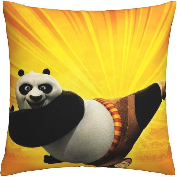 Kungfu Panda Blødt Pudebetræk 45 x 45 cm Firkantede Pudebetræk Komfortable Dekorative Pudebetræk Kast Pudebetræk Luksuriøst Pudebetræk til Sofa Soveværelse med Inv