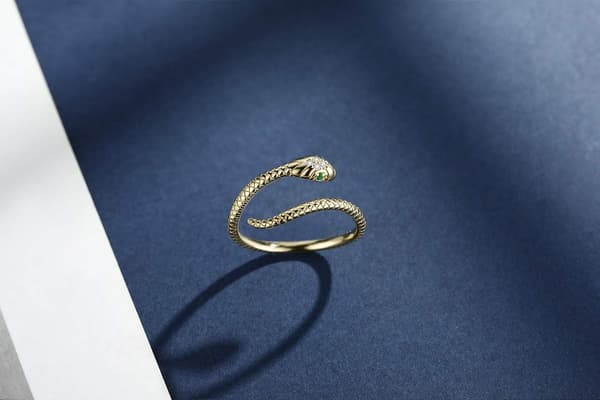 Slange Ring 925 Sterling Sølv Ring Justerbar Åpen Ring