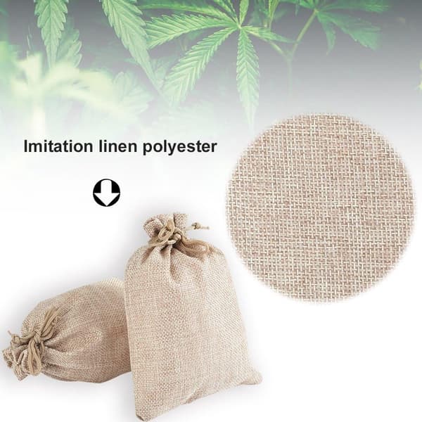 Jutepåsar - 30-pack - Jutepåsar - Återanvändbara - Presentpåse med dragsko - 3 x 18 cm - Beige