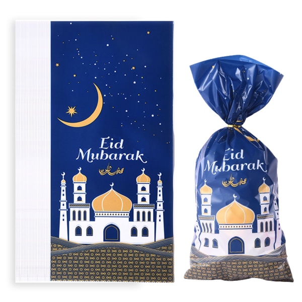 100 stk Eid Mubarak festgodisposer, muslimsk Ramadan-godisgave