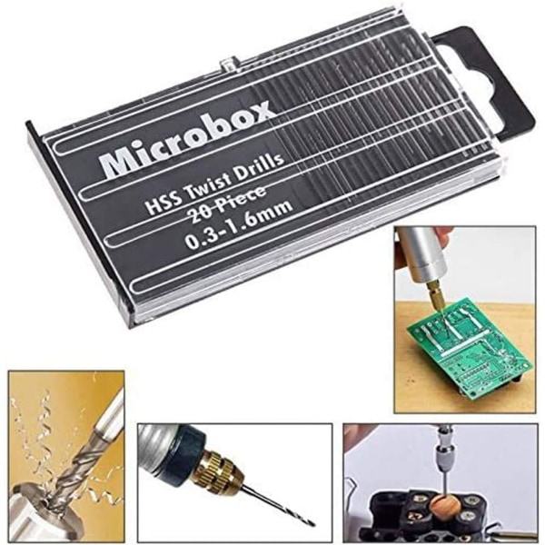 0,3 mm - 1,6 mm HSS Mini-poranterisetti 20 kpl