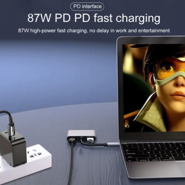 USB-sovitin Näyttölaajennus Type-C -liitäntä kaksois-HDMI-telakointiasemaan