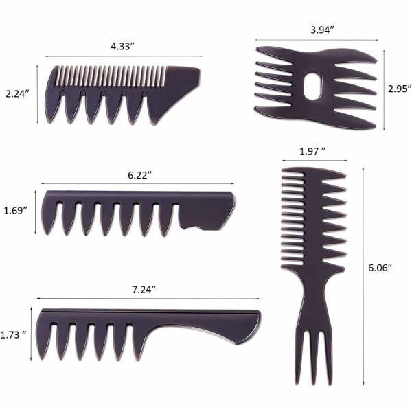 TG Frisör Hårkammar Set Barber Shop Barber Comb 5-pack P