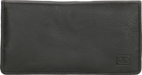 Tobakspung i ægte læder med lynlåslomme til cigaretpapir og lighter, sort, 15,5 x 8 cm