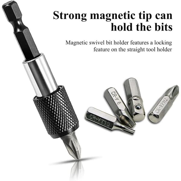 Magnetisk bitsholder, 1/4\" 60mm slagtrekker bitsholder, for gipsplater og rask montering av skruer i gips