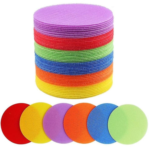48-pakke 10 cm matteflekkmarkører Nylon for klasserom, barnehage, treningsstudio - 6 farger