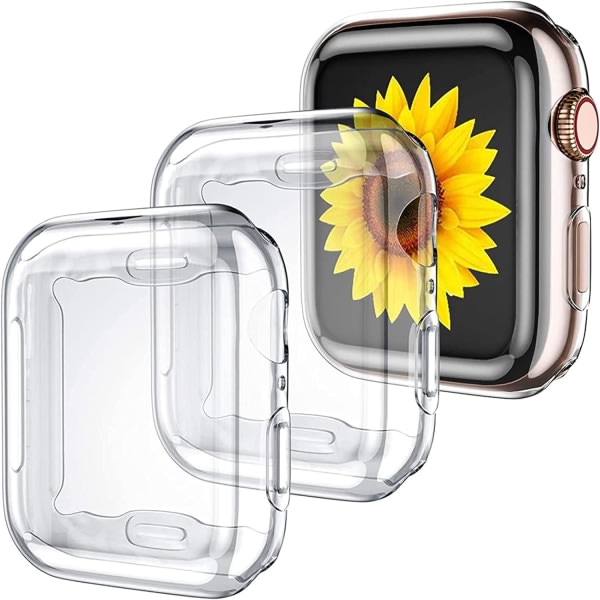 2 stk gennemsigtige covers, der er kompatible med Apple Watch Series 7 41mm