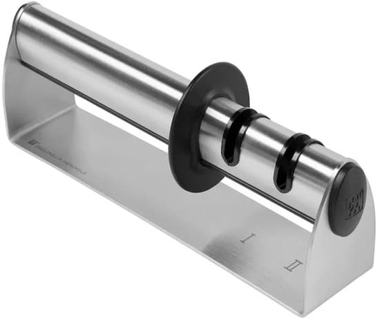 Zwilling Twinsharp Select knivsliber, 2-trins knivsliber i rustfrit stål til glatte knive, velegnet til venstre- og højrehåndede brugere, sølv