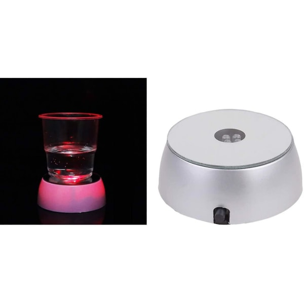 LED-displaybas Kristaller Glas Konst Färgglada Ljus Kristall Displaybas Stativ Glas