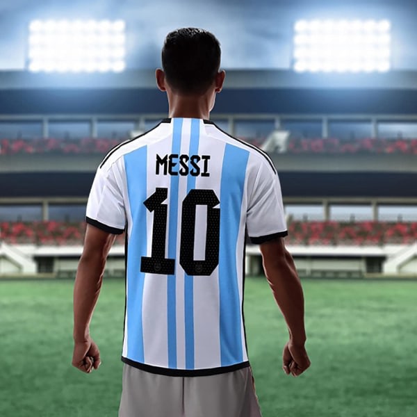 Fodboldtrøje til VM i Argentina Messi nr. 10, børnestørrelse 20