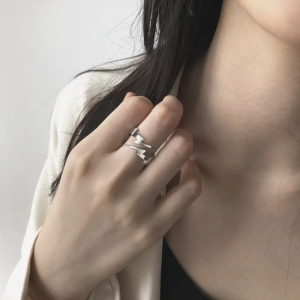 Damring, silver 925 - ultratunn justerbar ring 8#