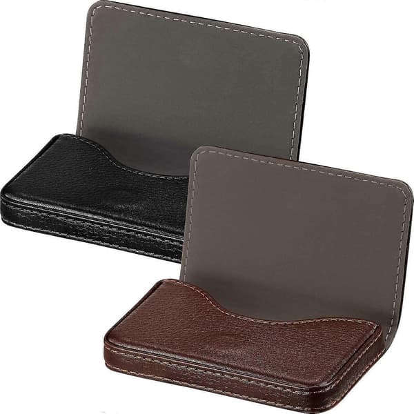 2 stk visittkort holdere (svart og kaffe)_yux