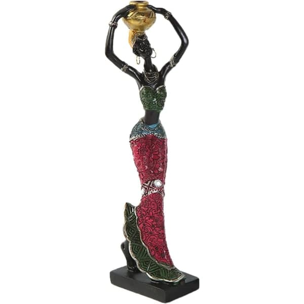 Afrikansk skulptur, vacker flickastaty Afrikansk kvinnlig figur