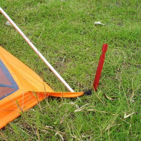 12 st Tältpinnar, Kraftiga Tältpinnar i Aluminiumlegering Röd Campingtältspik för Camping, Utomhus, Strand och Vandring (Röd)
