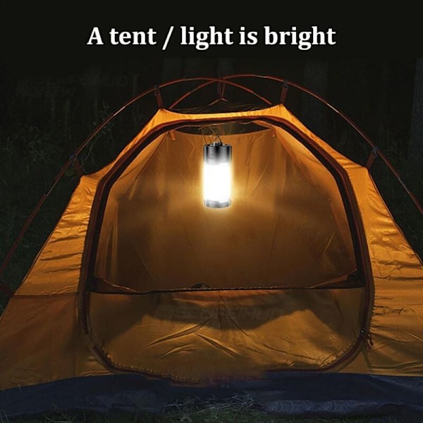 Campinglykta Batteridriven Portabel Vattentät Stark 800 Lumen Utomhus Campinglampor för Vandring Fiske Resor Nödsituationer