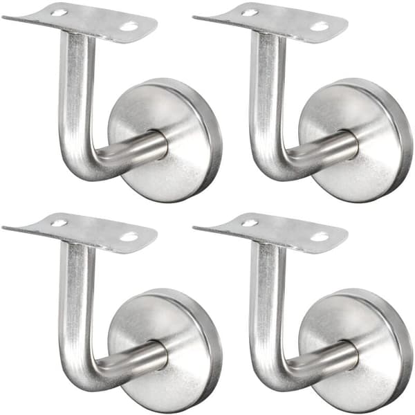 304 Rostfritt Stål Handledare Fäste för Trappräcke Väggmontering Träräcke Silver (4 Stycken) NPTERBL