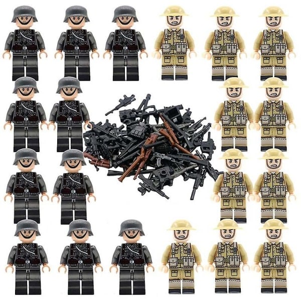 Tyske og britiske soldater våben minifigurer