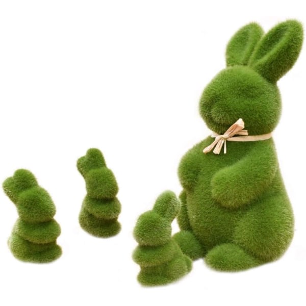 Galaxy 4st Moss Bunny Deko Pääsiäis-keinotekoinen ruoho Ruohon Kaninfiguuri Flocked eläimet Pääsiäisjuhlan suosikki