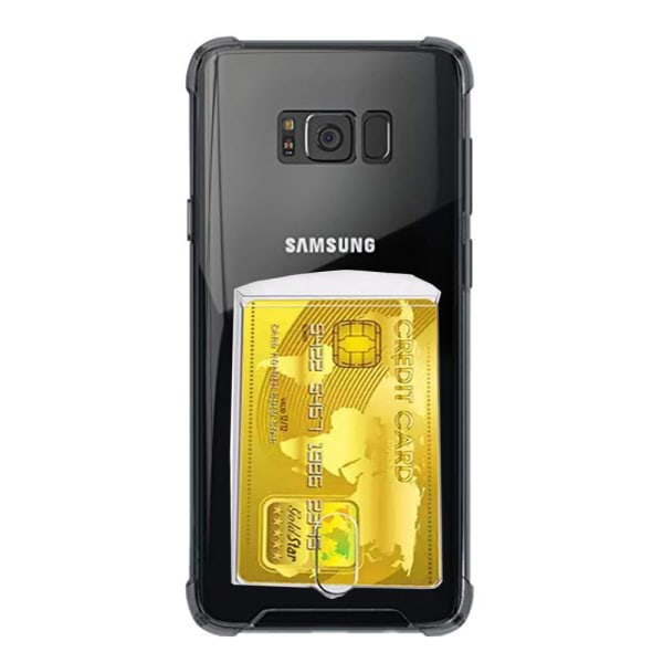 TG Samsung Galaxy S8 Plus - Kraftfuld Skyddsskal med Kortholdere Transparent/Genomskinlig