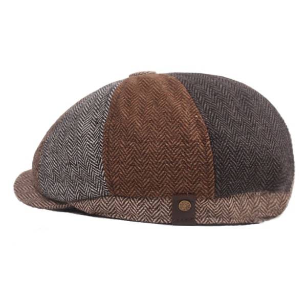 Kvinnor Män Basker Hatt Baixiaoyuan Färgmatchning Fiskbens Retro Åttkantig Hatt Hatt Retro Basker Färgmatchning 1 M（56-58cm）