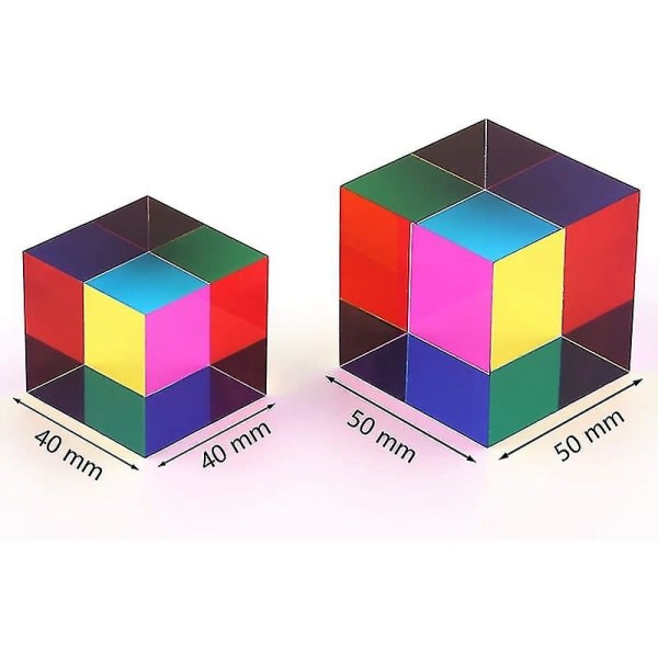L40 Kbxlife Blandad färg kub 47 mm (1,9\") kub för hem- eller kontorsleksak Science Learning Cube Easter Prism Desktop Toy