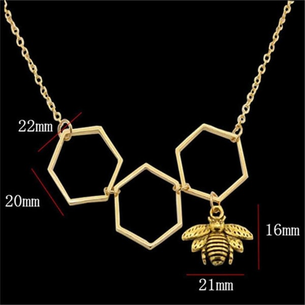 Geometrinen Hexagon-kaulakoru Hunajakenno Hexagon-kaulakoru Clavoid-ketju riipus Naiset Syntymäpäivälahja Käytännöllinen ja käytännöllinen
