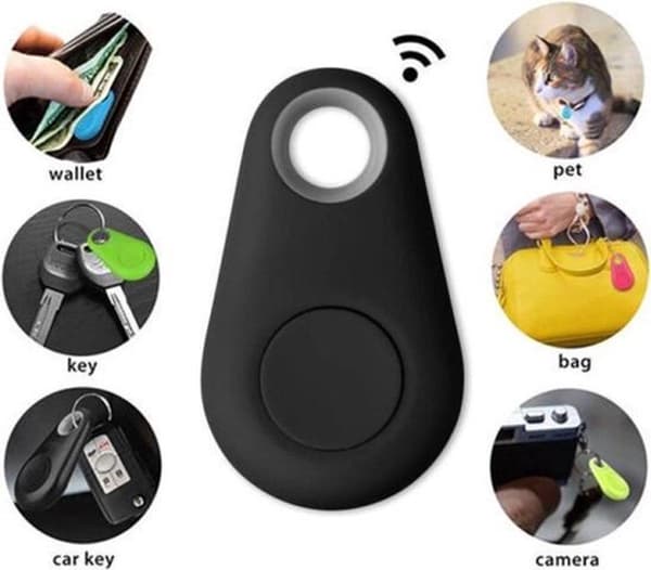 Bluetooth Tracker til iOS og Android, Mini Genstandsfinder med Gratis App, Sporing i Reeltid til Nøgler, Kæledyr, Børn og Bagage, Sort