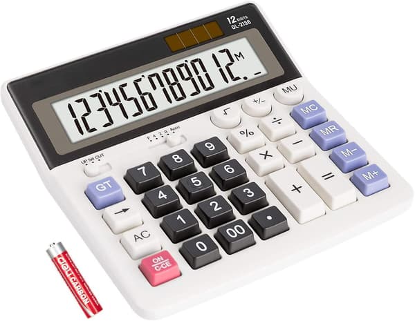 Bordskalkylator Standardfunktion för företag, Stor knapp, 12 siffror-yux