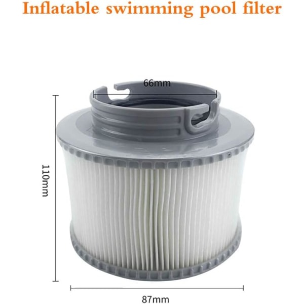 2-pak poolfilterpatroner, udskiftelige oppustelige spa-poolrengøringsfiltertilbehør, nem at installere antimikrobiel spafilterpatron