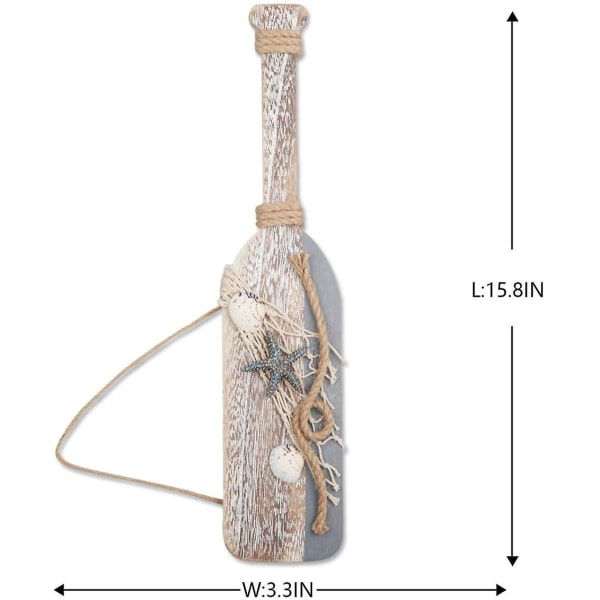 Galaxy 40 cm dekorativ paddel med søstjerner og muslingeskaller i træ Nautisk dekoration