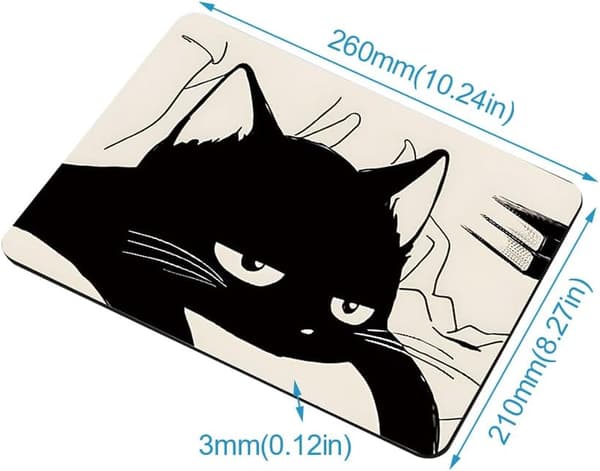 Funny Mouse Pad Cute Cat Print Rectangular Personalized Mouse Pad Non-Slip Mouse Pad Small Office Computer Mouse Pad