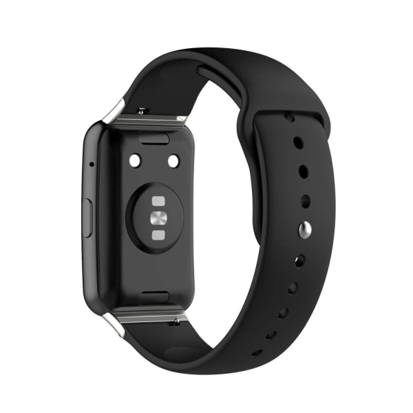 Silikonarmbånd Svart for 18mm Klokker/Huawei Watch Fit med spenne Svart