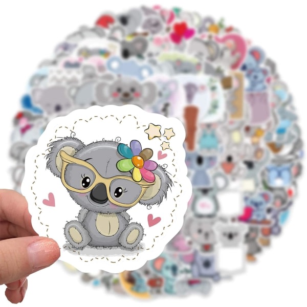 Galaxy Paket med 100 søde koala-klistermærker Tecknade dyr vinylklistermærke