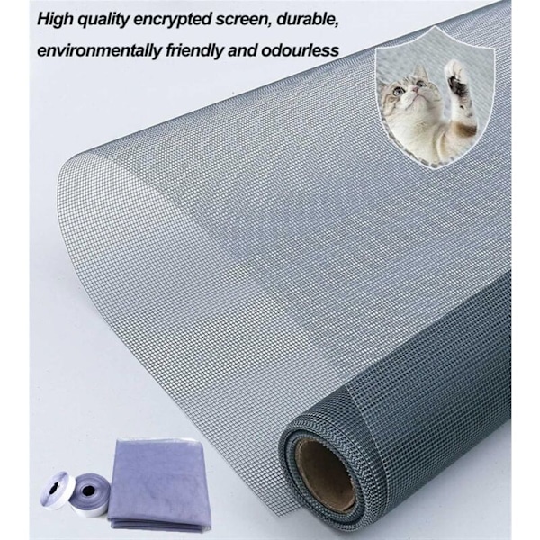 Kattebeskyttelsesnet, selvklæbende vinduesnet, justerbart insektnet, transparent net til kat, myggenet, myggenet 130x150cm