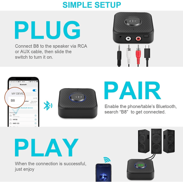 Bluetooth-adapter 5.1 Bluetooth-lydadapter 2-i-1 Bluetooth-sender