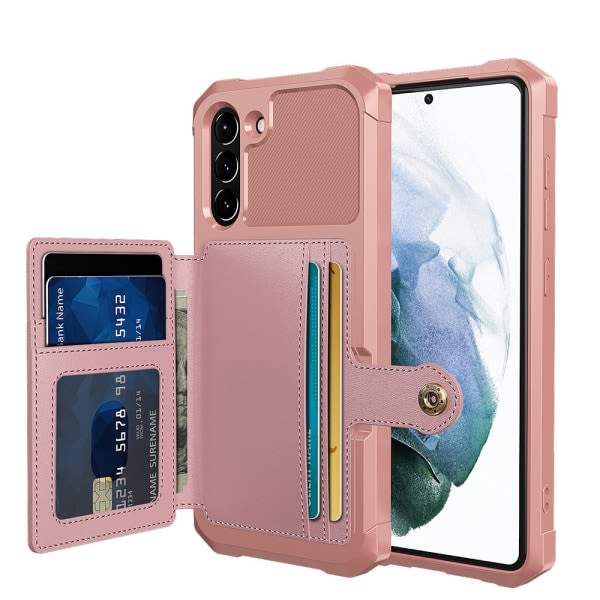 TG Smart och Smalt Skal med Kortfack - Samsung Galaxy S21 FE Roséguld