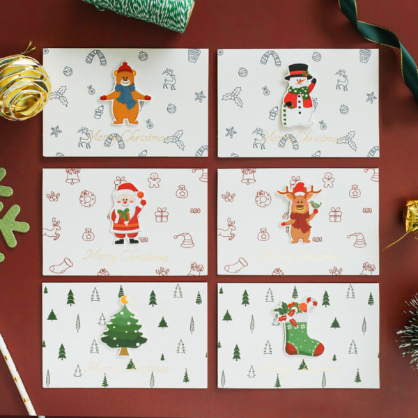 2 st julklistermärke gratulationskort folie gratulationskort Välsignelsekort (Lilla julbjörnen+ julälg)