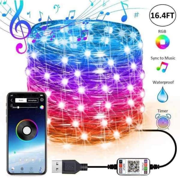 LED strips med musikfunktion RGB farveskift 20m 200LED