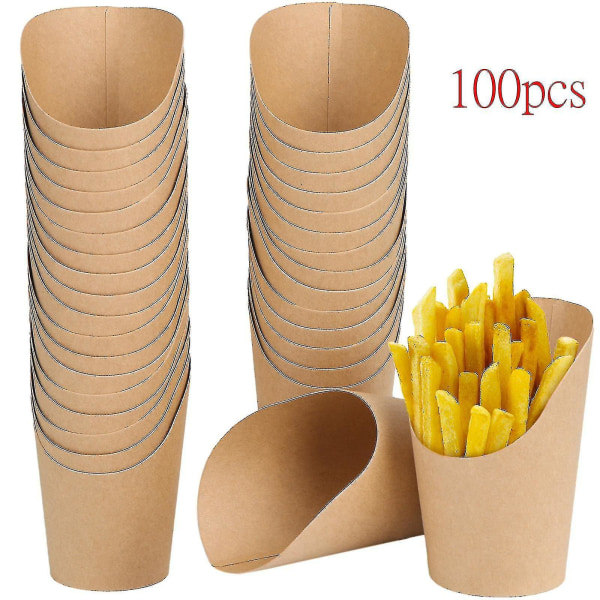 200 stk pommes frites-holdere, 14 oz engangspapir pommes frites-beger