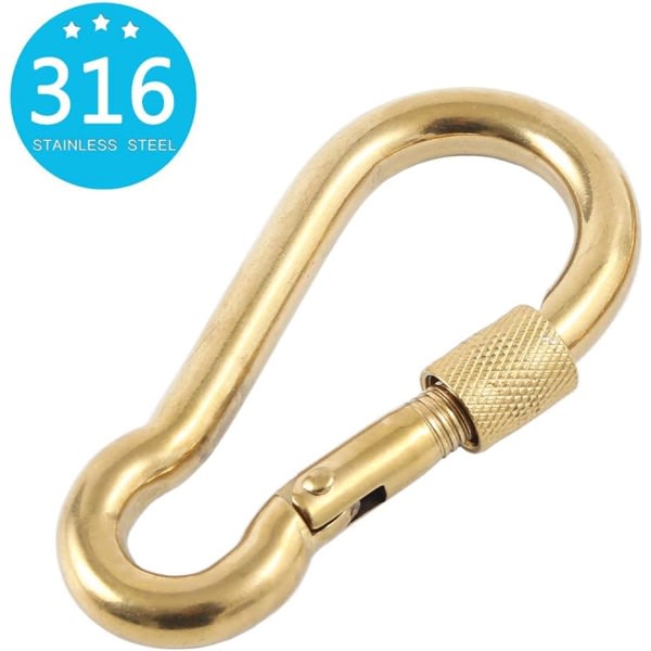 Låsende karabinhager. Robust karabinhage. 316 rustfrit stål skruv